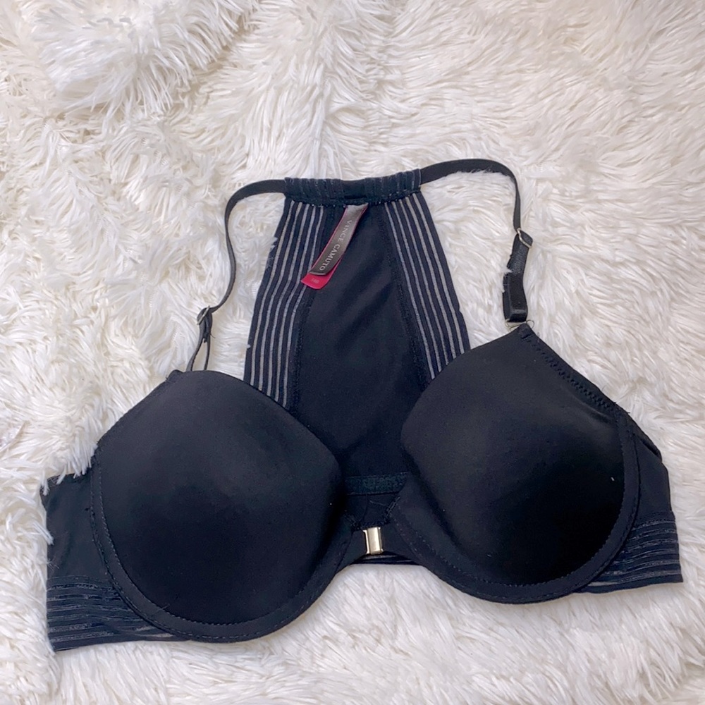 Vince Camuto Padded Black Front Enclosure Bra Size 34B Excellent Condition